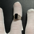 Sterling Silver Black Stone Ring - Size 8