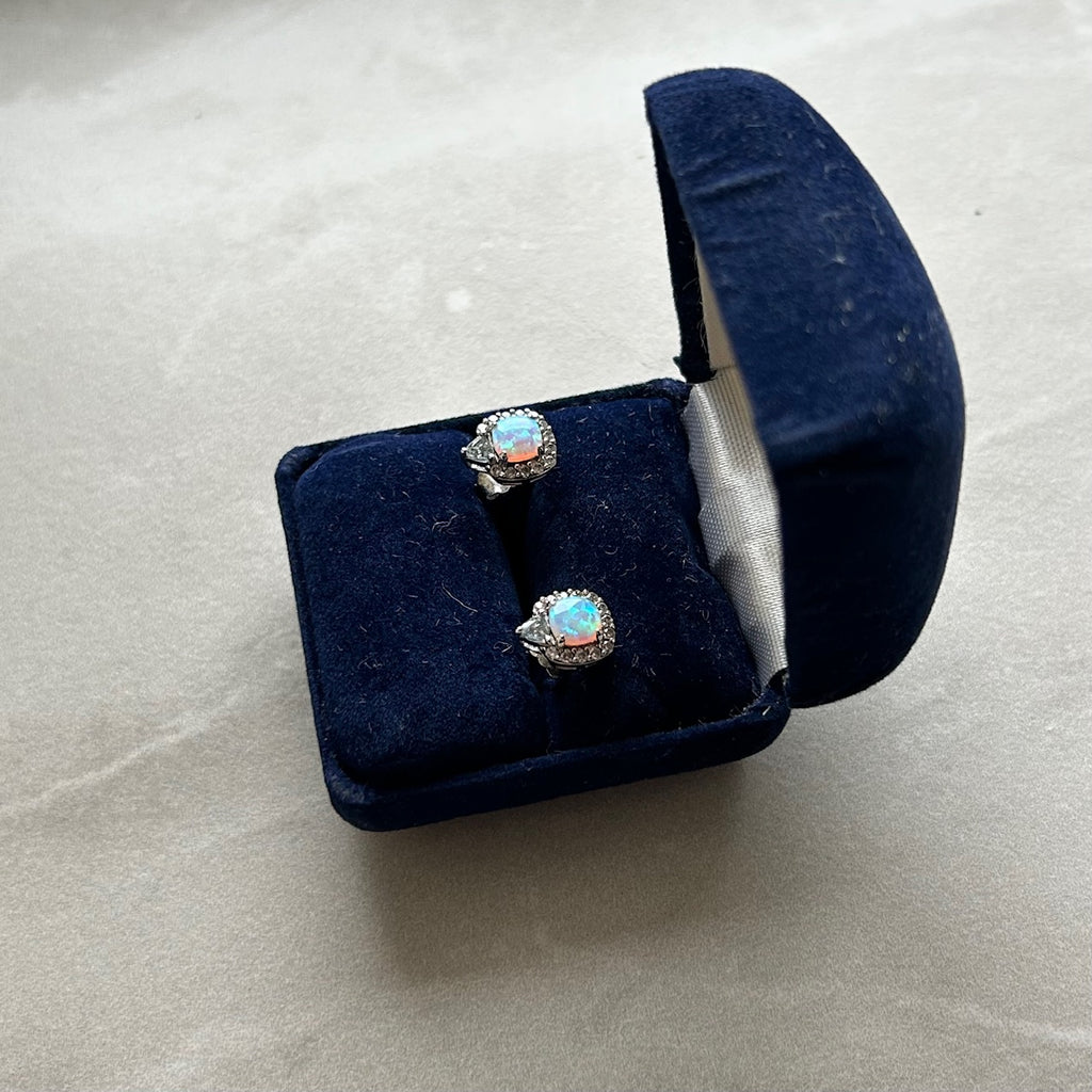 925 Sterling Silver Tri-Color Gemstone Earrings – Red, Blue & Green