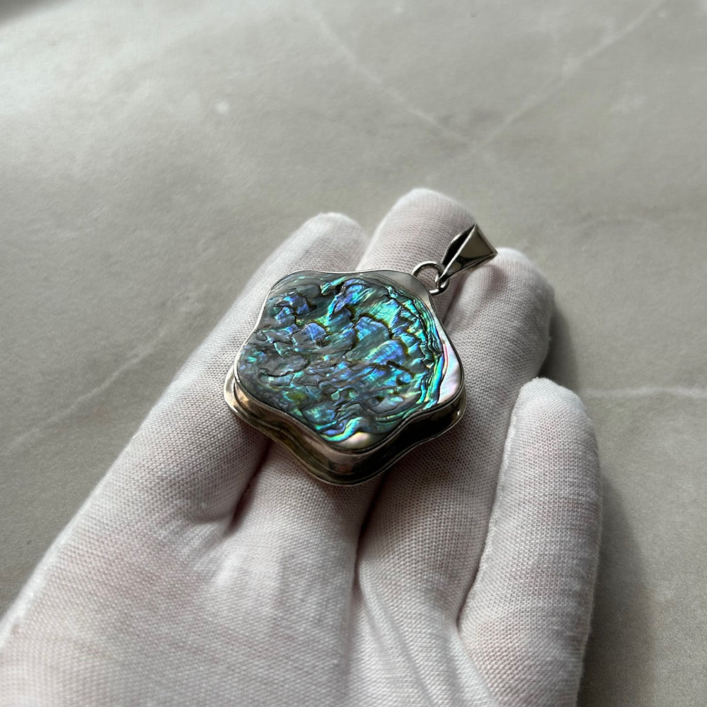 925 Sterling Silver Abalone Shell Pendant