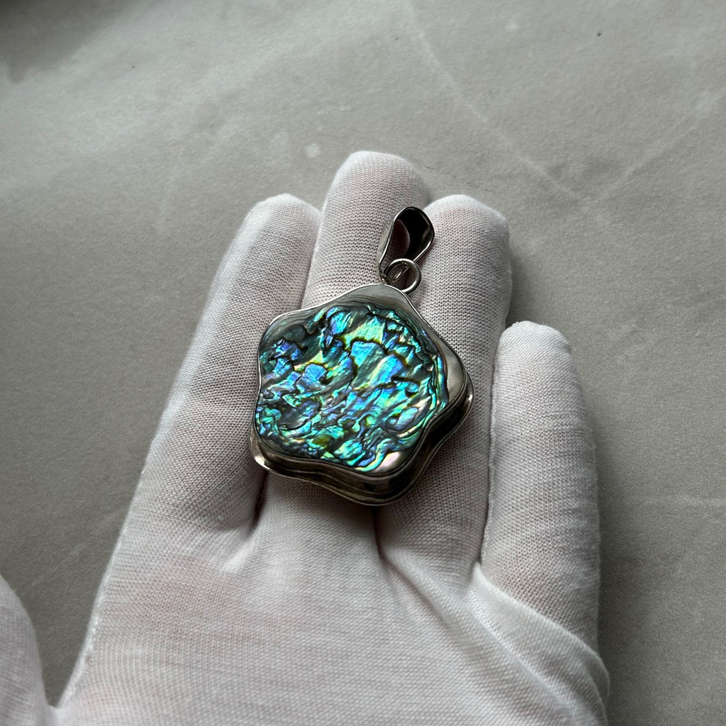 925 Sterling Silver Abalone Shell Pendant
