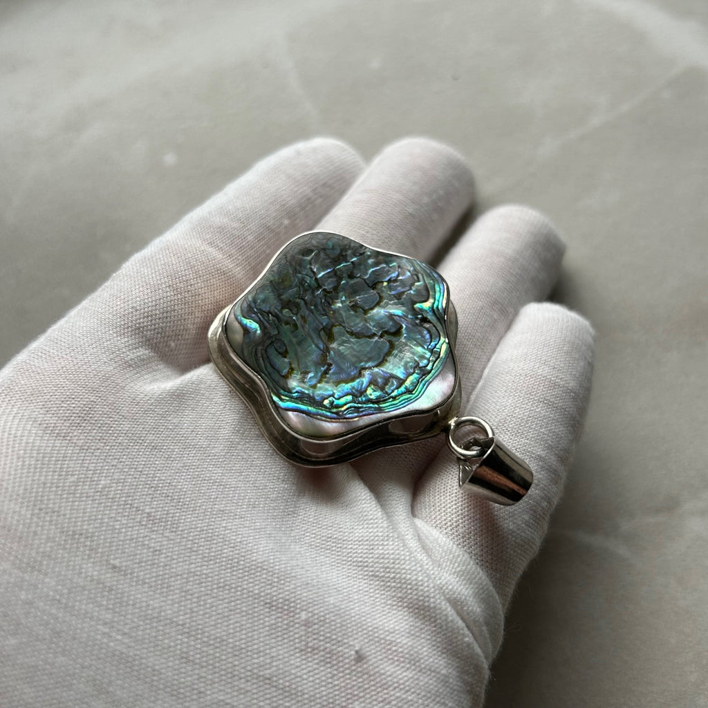 925 Sterling Silver Abalone Shell Pendant