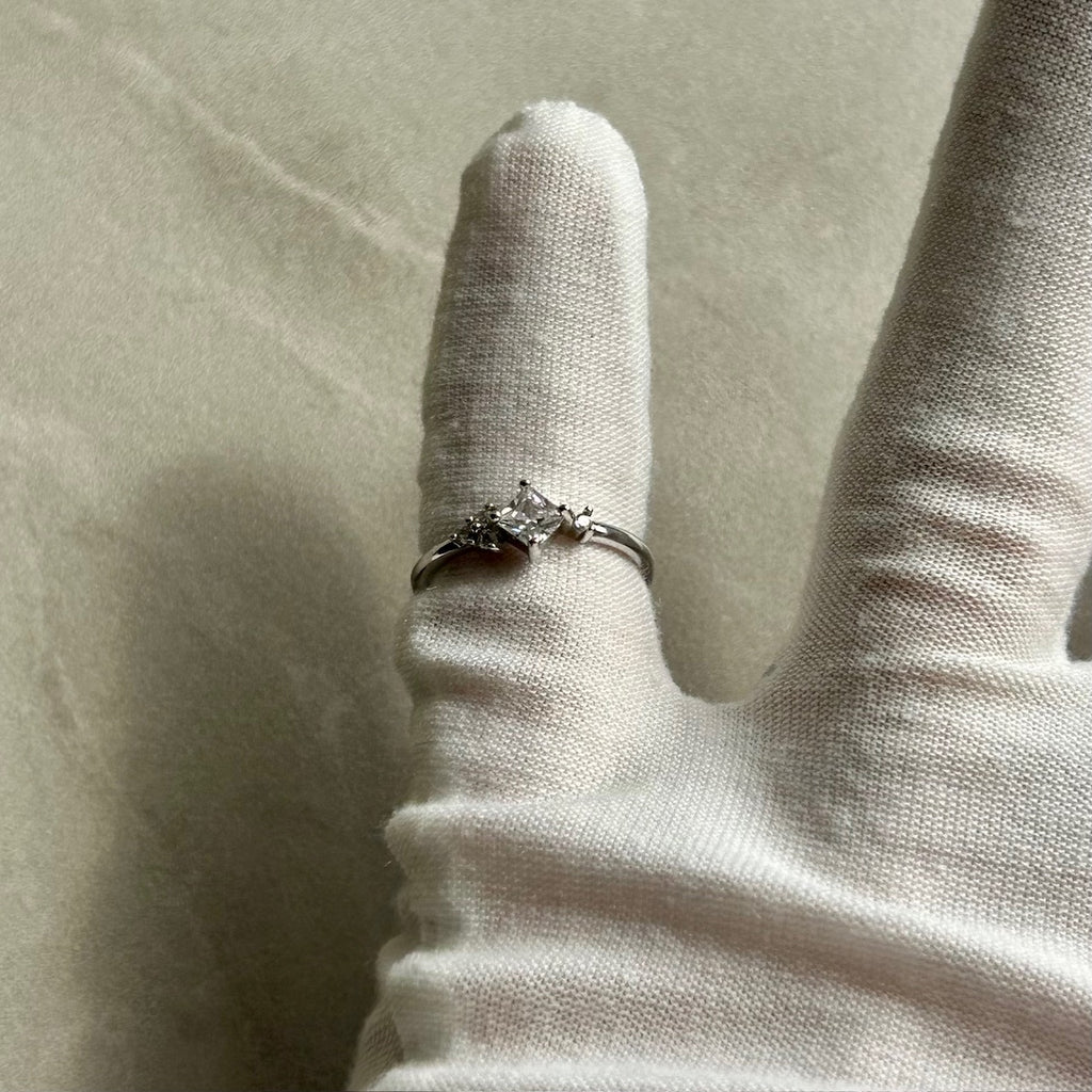 925 Sterling Silver CZ Ring with Accent Stones