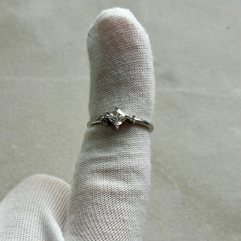 925 Sterling Silver CZ Ring with Accent Stones