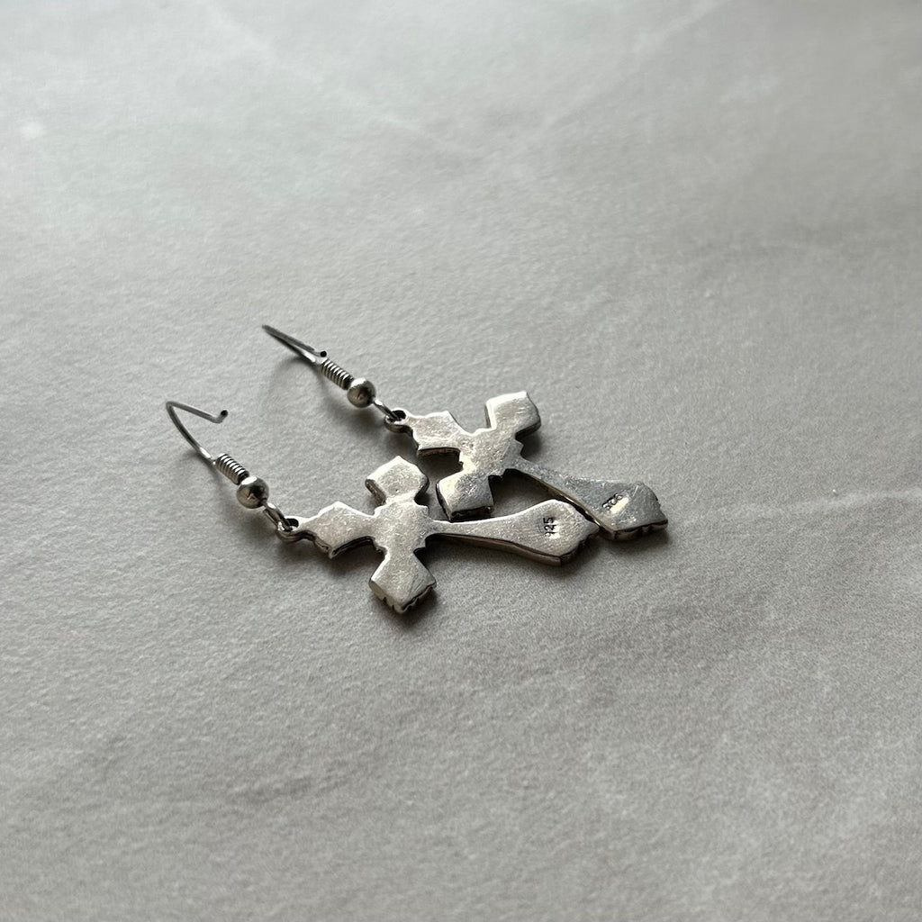 925 Sterling Silver Cross Earrings