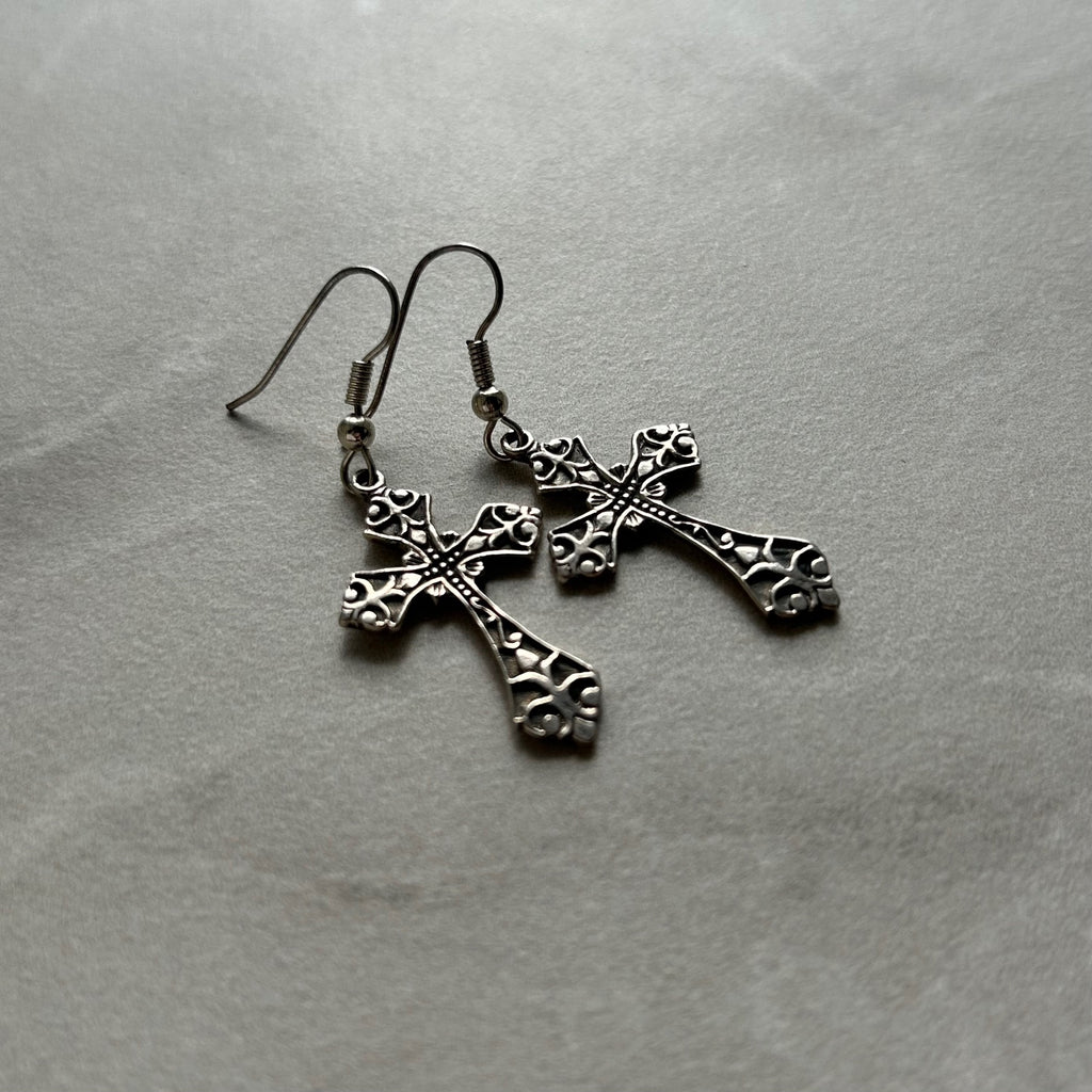 925 Sterling Silver Cross Earrings