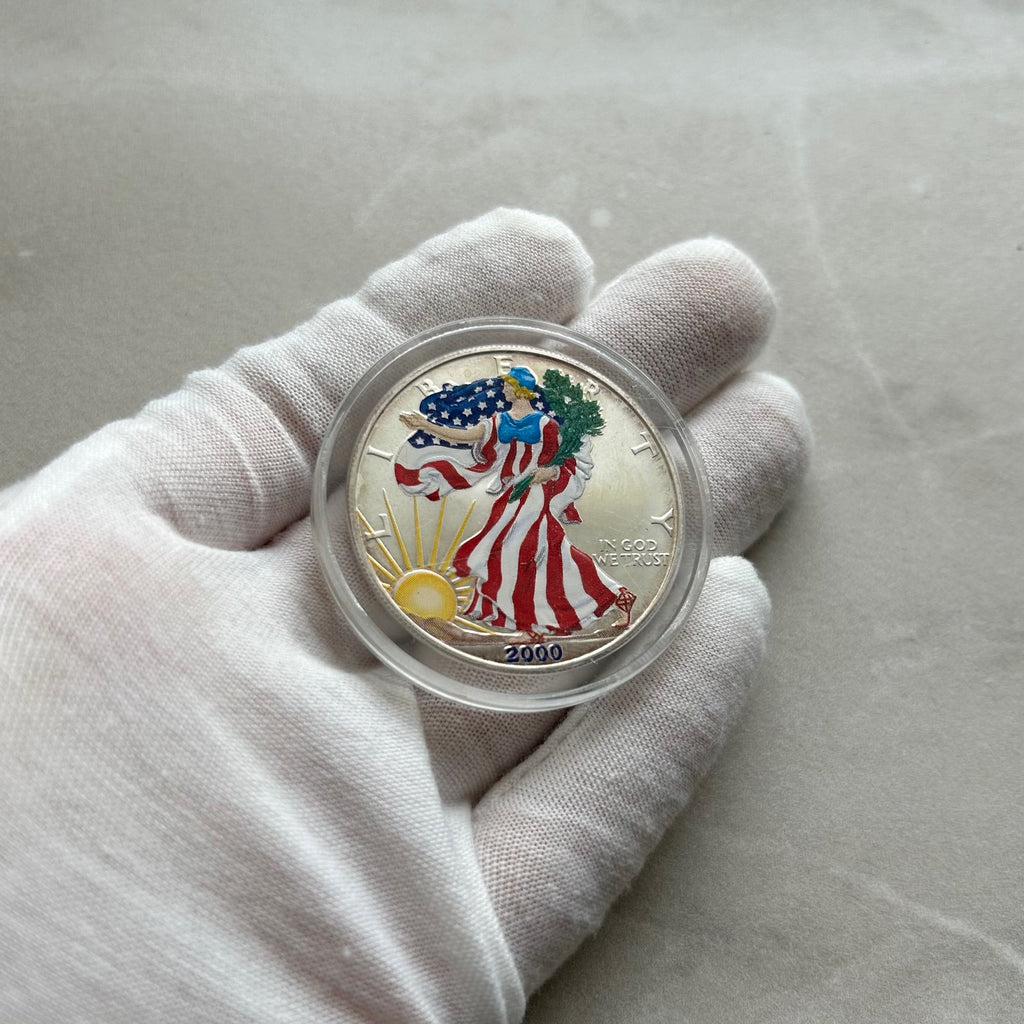 2000 American Silver Eagle 1 oz .999 Silver Dollar (Colorized) – In Capsule