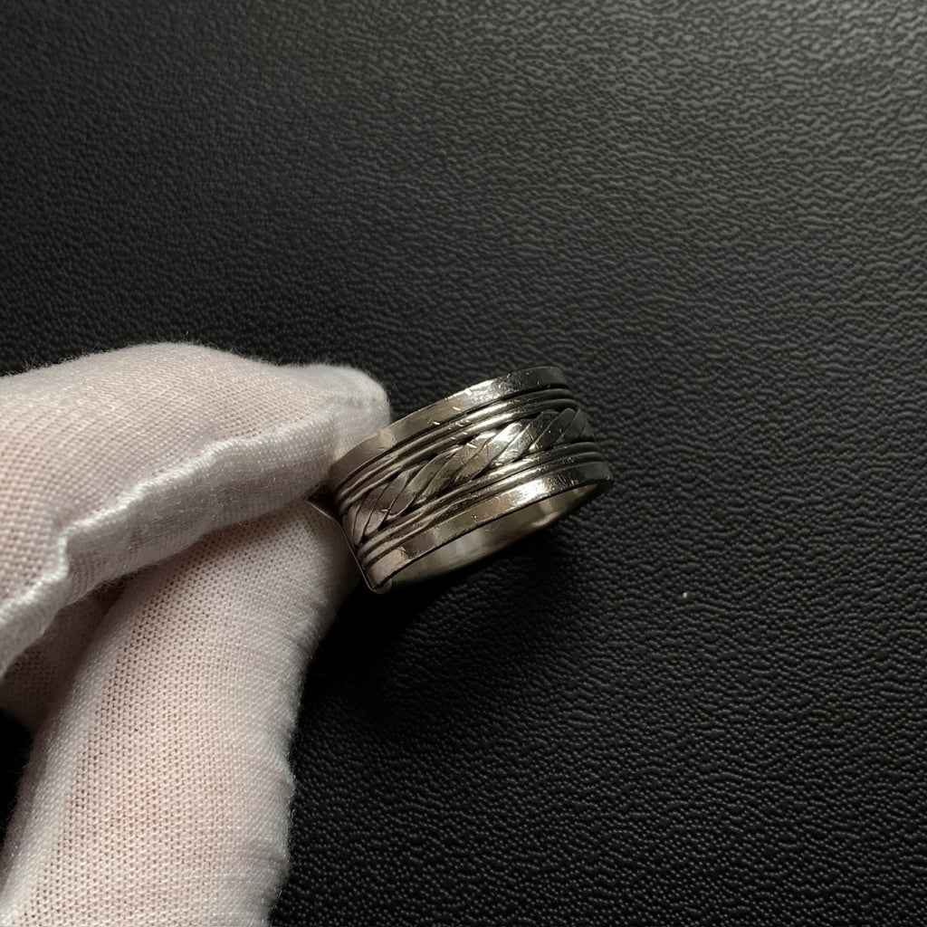 Thick Pattern 925 Sterling Silver Band Ring