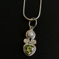925 Sterling Silver Peridot & Pearl Pendant